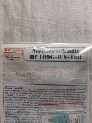 Aereo Kit Messerschmitt Bf-109G-0 AZ Models 1/72