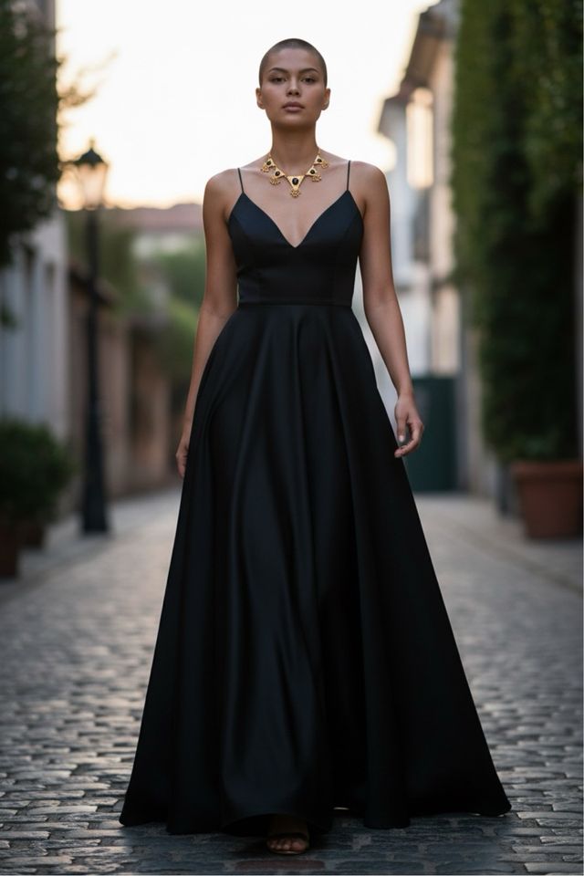 Collar Zara Triángulos Negro y Dorado