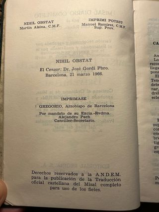 Misal diario completo. Año 1966