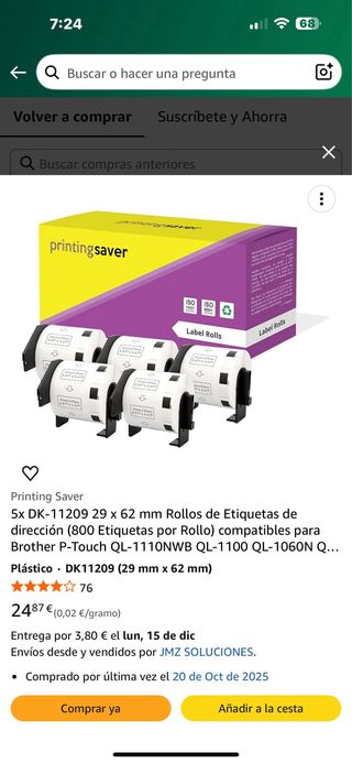 Brother QL-1100c Impresora de Etiquetas 5 Rollos