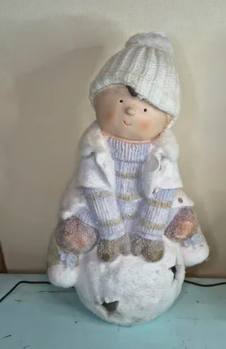 Coppia Statuine Natalizie LED