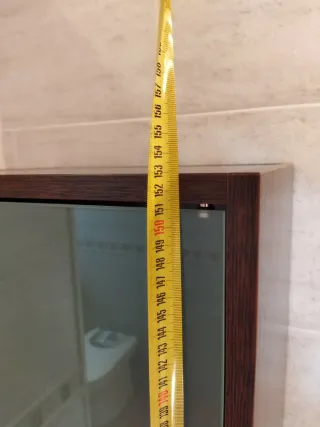 Mueble auxiliar baño madera y cristal