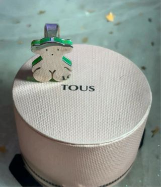 NUEVO Anillo Oso Tous Verde y Plateado