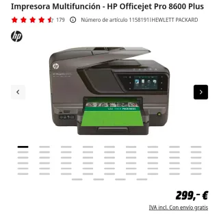 Impresora HP OfficeJet Pro 8600 Negra