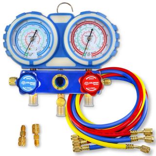 Kit Manómetros A/A 3 Mangueras Goldman adaptadores