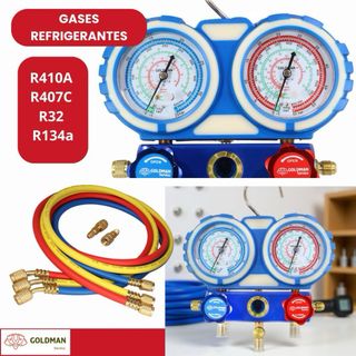 Kit Manómetros A/A 3 Mangueras Goldman adaptadores