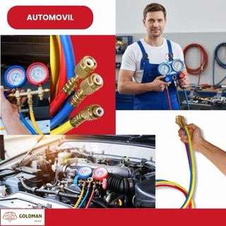 Kit Manómetros A/A 3 Mangueras Goldman adaptadores