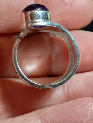 Anillo Plata Ley Amatista ajustable