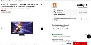 Samsung OLED 77 Nueva + Garantía