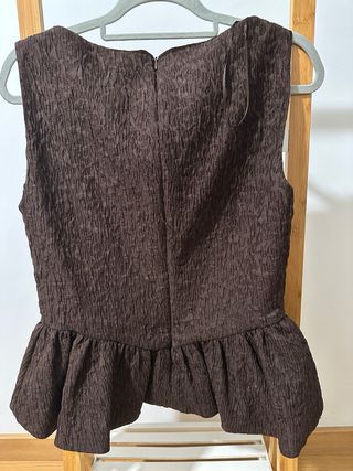 Top Zara Volante Marrón