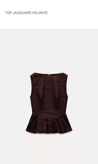 Top Zara Volante Marrón
