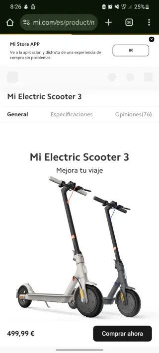 Patinete Eléctrico Xiaomi Mi Scooter 3