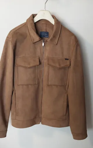 Chaqueta Zara Man efecto ante Marrón Talla M