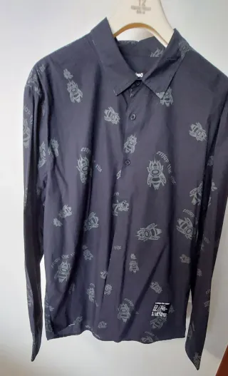 Camisa Desigual Hombre Negra Estampada