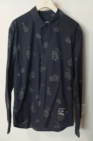 Camisa Desigual Hombre Negra Estampada