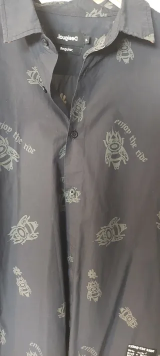 Camisa Desigual Hombre Negra Estampada