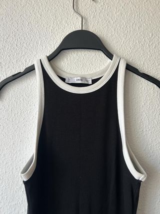 Vestido largo negro Mango