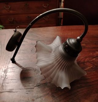 Coppia Appliques Vintage Vetro Satinato