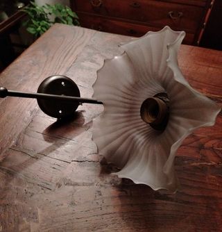 Coppia Appliques Vintage Vetro Satinato