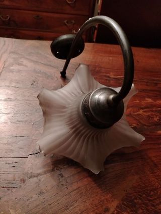 Coppia Appliques Vintage Vetro Satinato