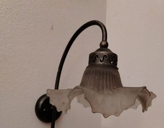 Coppia Appliques Vintage Vetro Satinato