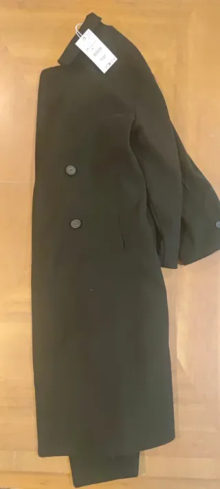 Abrigo Oversize Zara Negro Talla M Nuevo