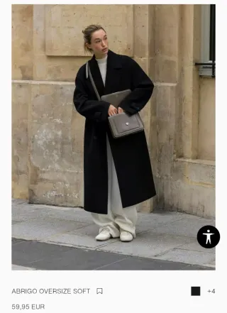 Abrigo Oversize Zara Negro Talla M Nuevo