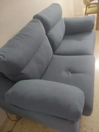 Sofá 2 plazas tela azul