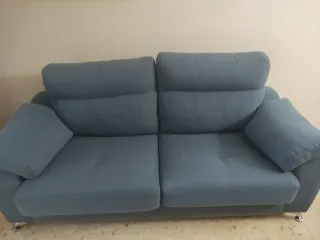 Sofá 2 plazas tela azul
