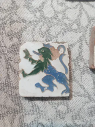 3 Azulejos antiguo Sevilla castillo cerámica