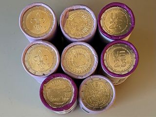 Lote 8 Rollos Monedas 2€ Conmemorativas