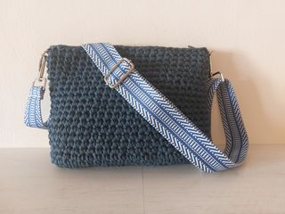 Bolso crochet bandolera azul nuevo