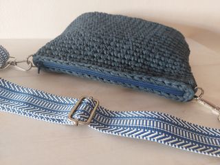 Bolso crochet bandolera azul nuevo