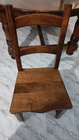 Mesa de madera maciza con 8 sillas