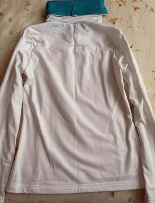Sudadera Decathlon XS blanca y azul sin estrenar
