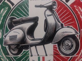 Targa Vespa Stile Vintage Italian Legend Since1946