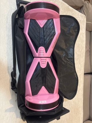 Patinete Eléctrico Rosa con Bolsa