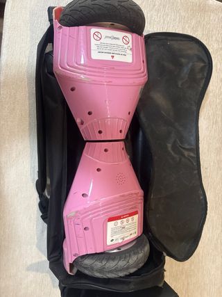 Patinete Eléctrico Rosa con Bolsa