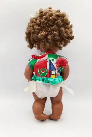 Muñeca Godina negrita mulata, pelo rizado años 80