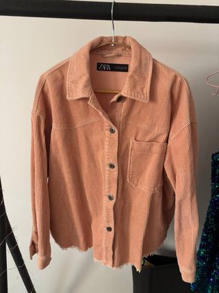 Chaqueta Zara Rosa Corduroy Mujer (M)