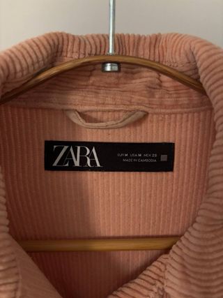 Chaqueta Zara Rosa Corduroy Mujer (M)