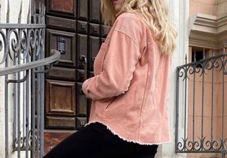 Chaqueta Zara Rosa Corduroy Mujer (M)