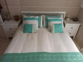 Conjunto Cabecero y Mesillas Ikea Blanco