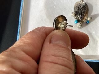 Pendientes plata  con detalles azules