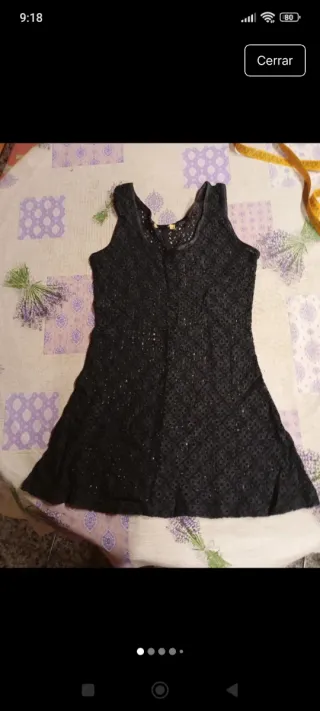 Vestido lencero negro talla S
