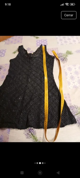 Vestido lencero negro talla S