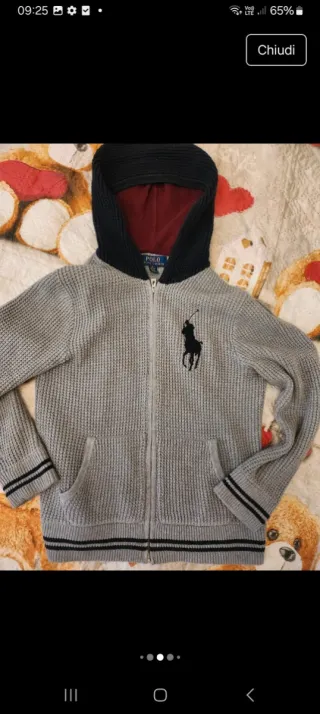 Felpa Ralph Lauren con cappuccio taglia 10/12anni