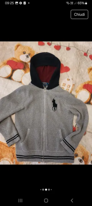 Felpa Ralph Lauren con cappuccio taglia 10/12anni