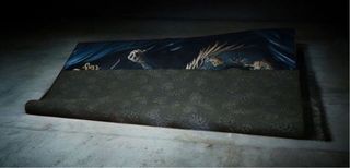 Tappeto Dragone Blu e Oro 78 pollici