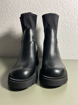 Botas Zara Track Talla 39 Mujer Negras